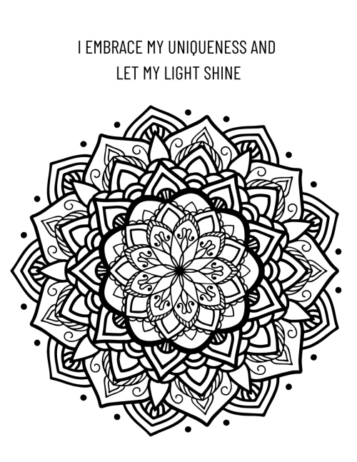 V3 Mandala Affirmations Coloring Book &amp; Goal Tracker (Color with Confidence Series)