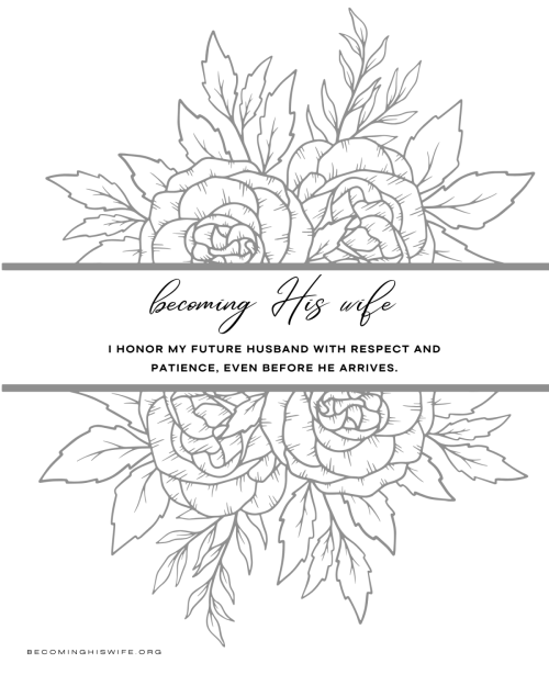 Becoming His Wife: Monthly Calendar &amp; Affirmations Journal