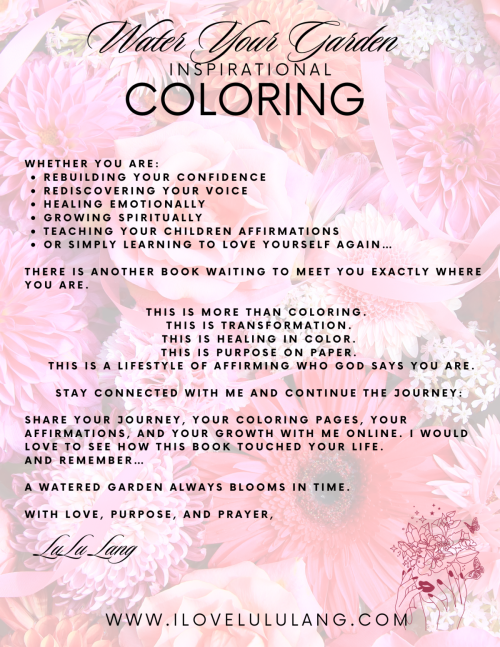 Water Your Garden Inspirational Coloring