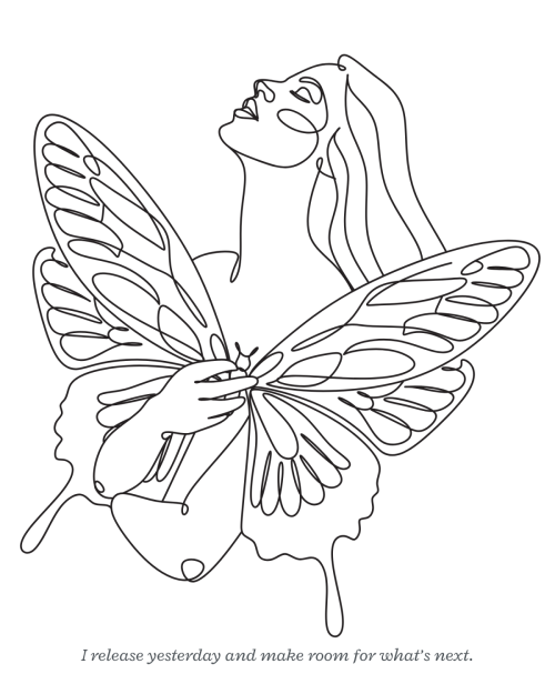 BUTTERFLIES &amp; AFFIRMATIONS: A Self-Care Coloring Book for Transformation, Peace &amp; Positive Thinking.