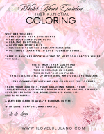 Water Your Garden Inspirational Coloring